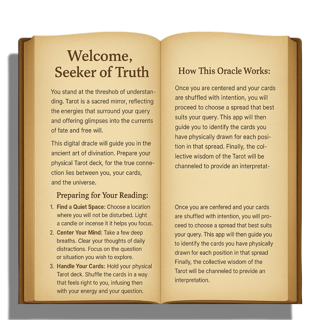 Welcome to the Tarot Oracle - Click to Enter